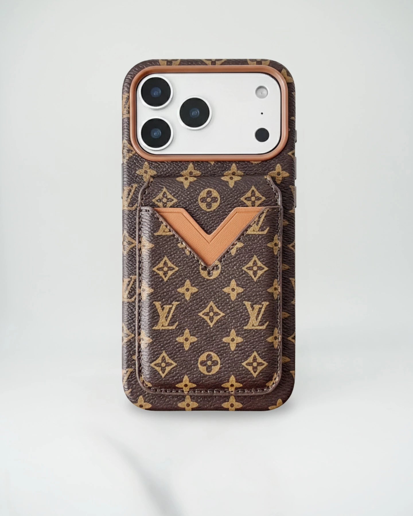 Brown Camel Louis Vuitton iPhone 17 Pro Max Case with cardholder – Classic Monogram Luxury