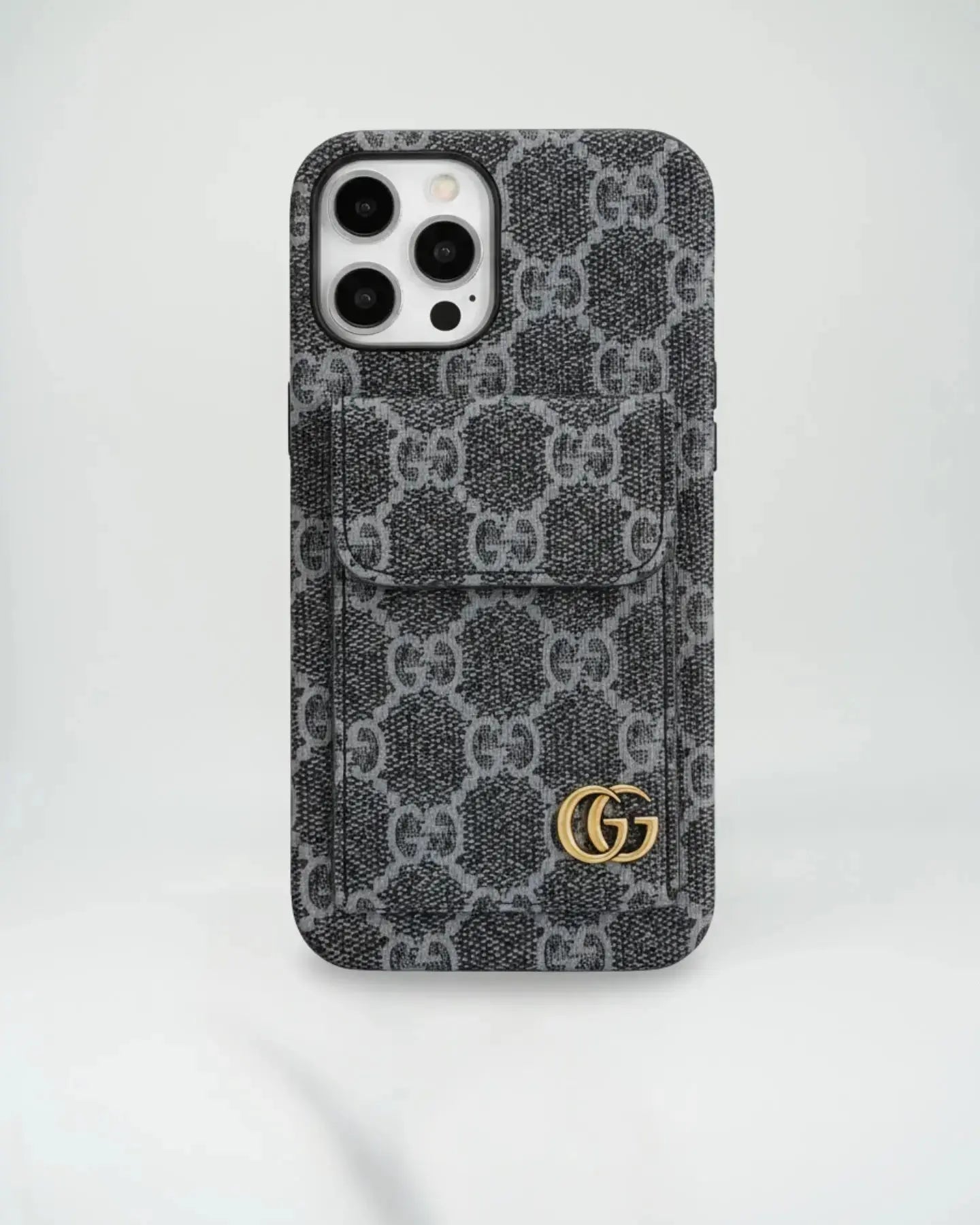 White Checkered Louis Vuitton iPhone 17 Pro Max Case CardHolder BREATHE