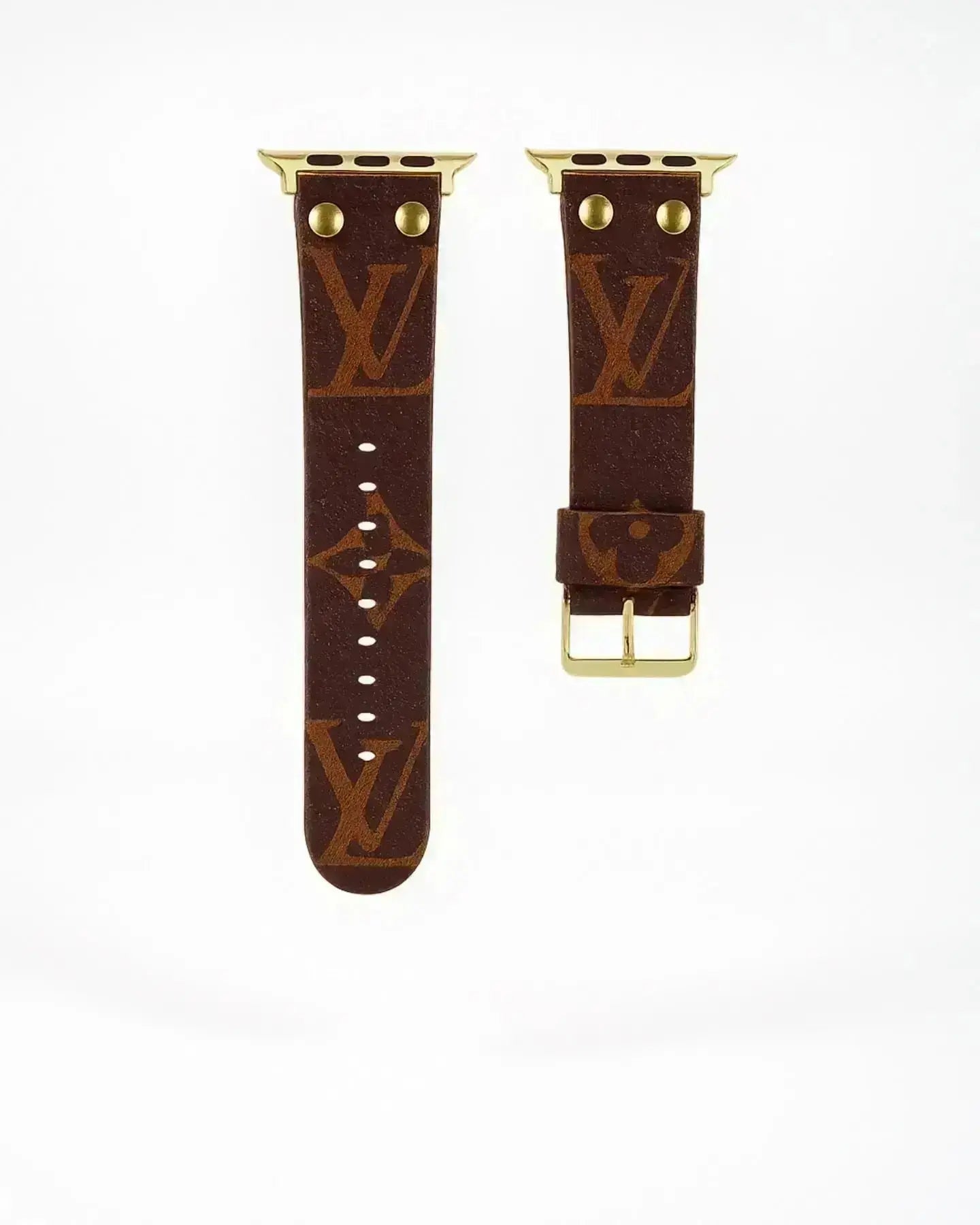 Louis Vuitton Apple Watch Band Series 11 White Monogram With Gold BREATHE