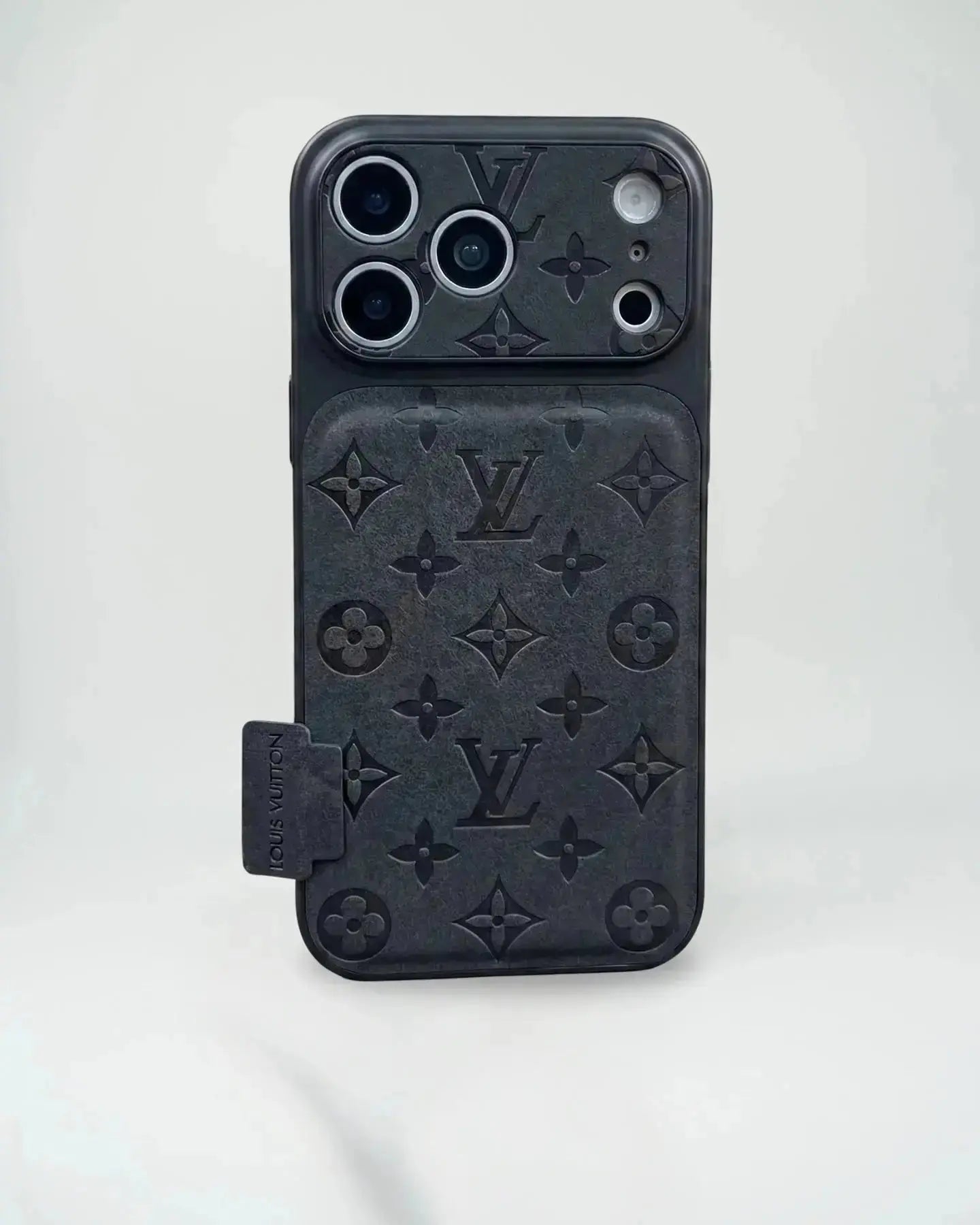Black Louis Vuitton iPhone 17 Pro Max Case - LV Monogram Shadow Black Louis Vuitton iPhone 17 Pro Max Case - LV Monogram Shadow