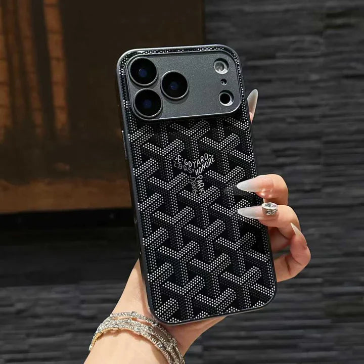 Goyard iPhone 18 Pro Case – Monogram Goyard Vintage Designer Cover