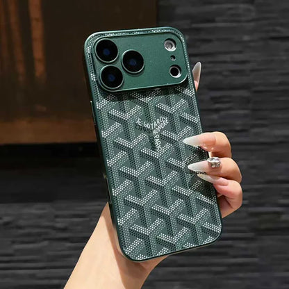 Goyard iPhone 18 Pro Max Case – Monogram Goyard Vintage Designer Cover Bordeaux Red