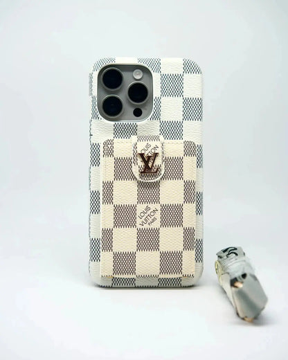 Black Louis Vuitton iPhone 17 Pro Max Case Cardholder BREATHE