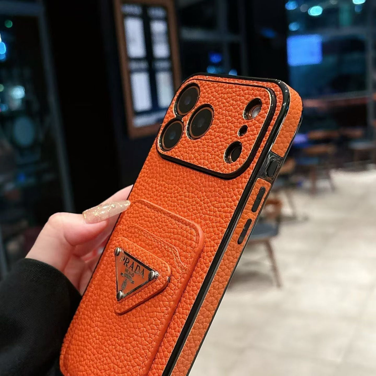 Prada iPhone 18 Pro MagSafe Card Holder Case – Designer Wallet Cover