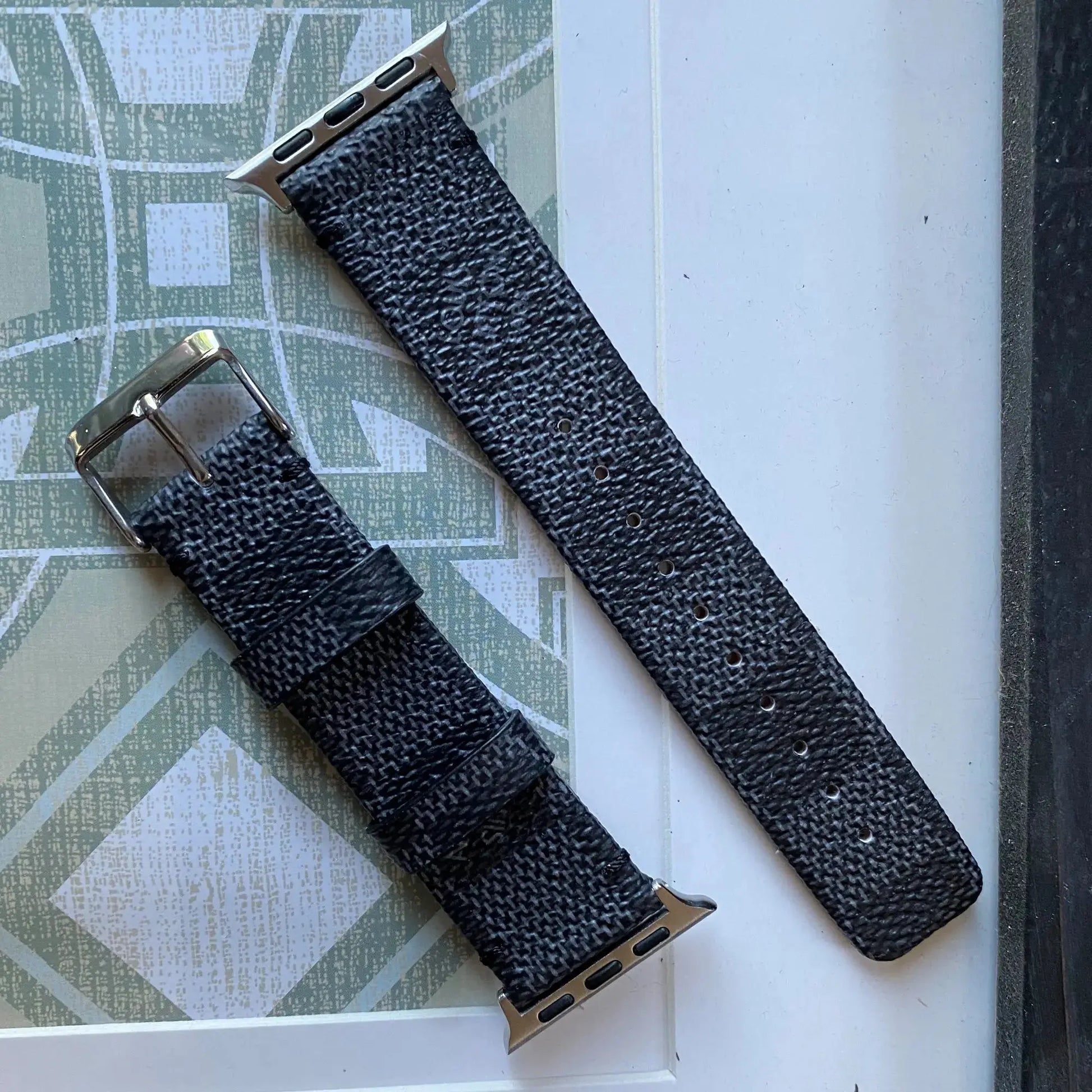 Louis Vuitton Apple Watch Band Tambour Damier Ebène Canvas Strap BREATHE