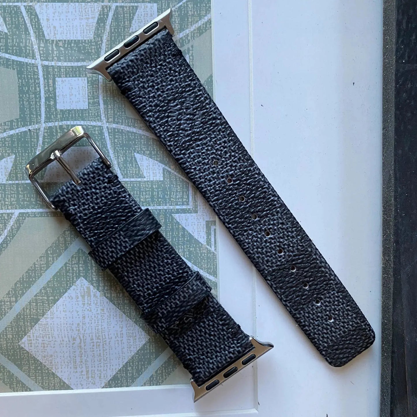 Louis Vuitton Apple Watch Band Tambour Damier Graphite Canvas Strap BREATHE