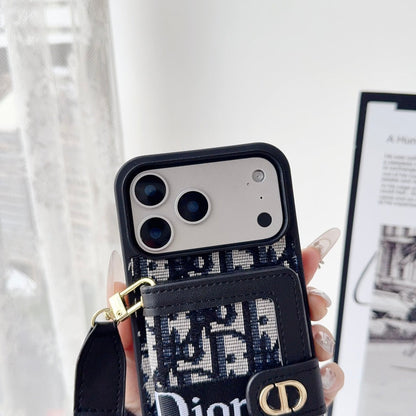 Fashion Dior iPhone 17 Pro Max case with cardholder
