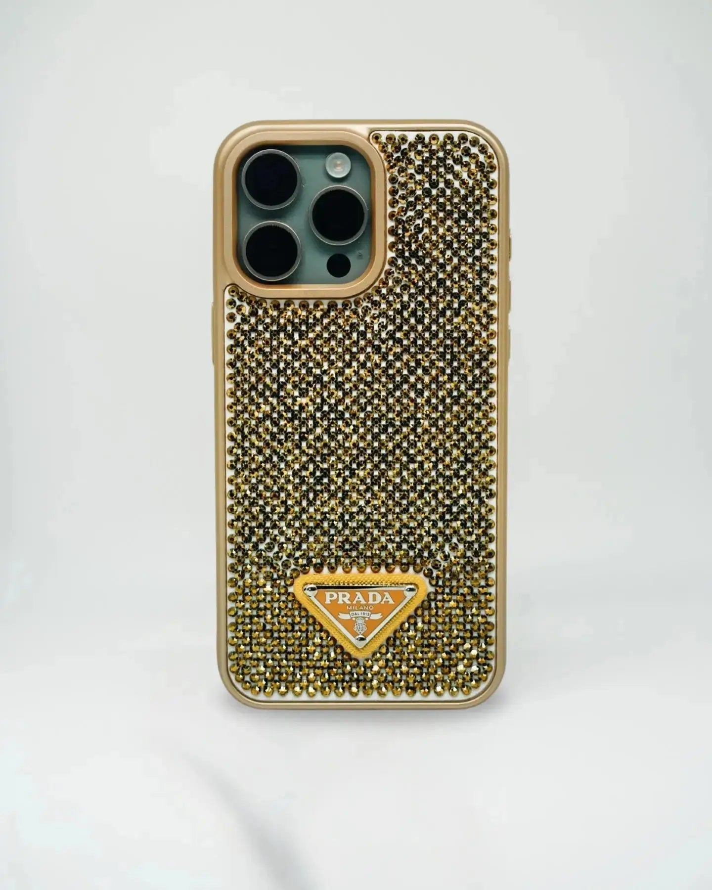 Gold Diamond Prada iPhone 17 Pro Max Case BREATHE