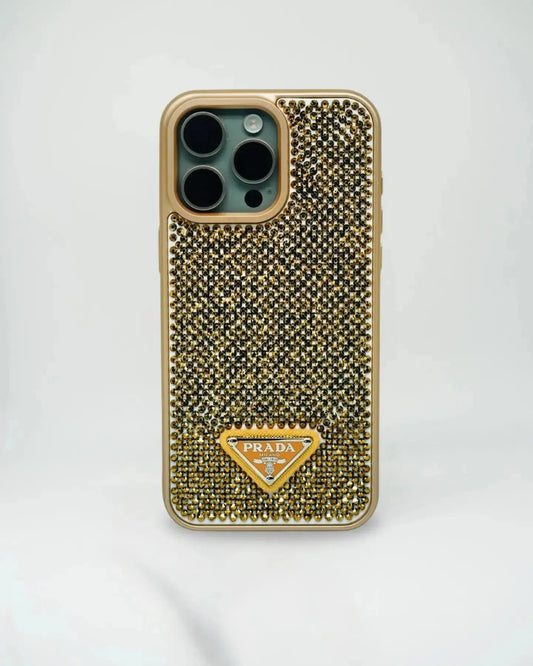 Gold Diamond Prada iPhone 17 Pro Max Case BREATHE