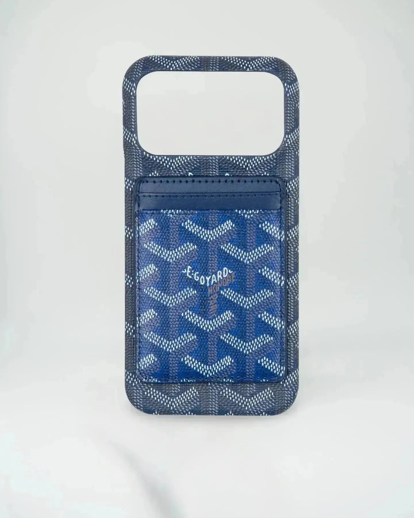 White Goyard iPhone 17 Pro Max MagSafe Case with Cardholder, Goyard Pattern BREATHE