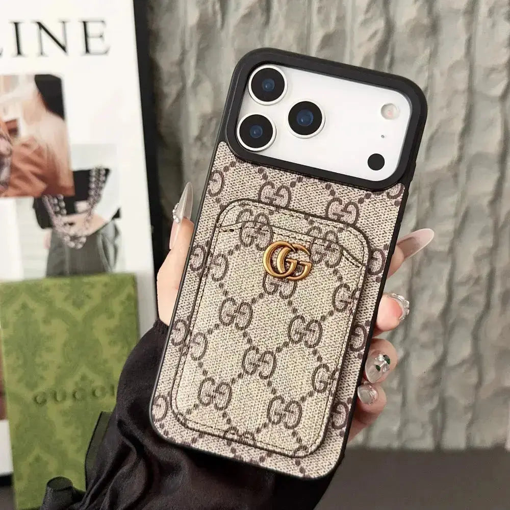 Dark GG Nocturne Gucci iPhone 17 Pro Max Case With Cardholder BREATHE