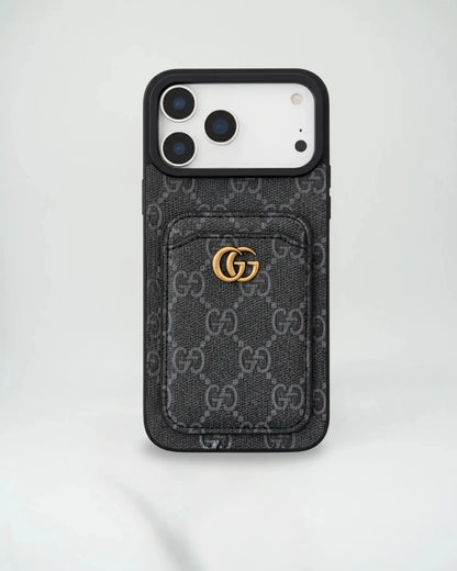 Dark GG Nocturne Gucci iPhone 17 Pro Max Case With Cardholder BREATHE
