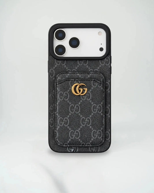 Dark GG Nocturne Gucci iPhone 17 Pro Max Case With Cardholder BREATHE