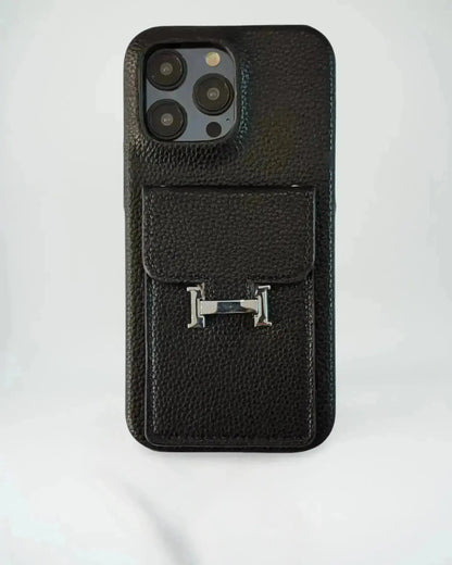 Le Noir Hermès iPhone 17 Pro Max Case with Cardholder BREATHE