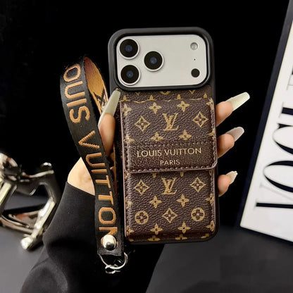Louis Vuitton iPhone 18 Pro Wallet Case With Strap – Classic Monogram Leather