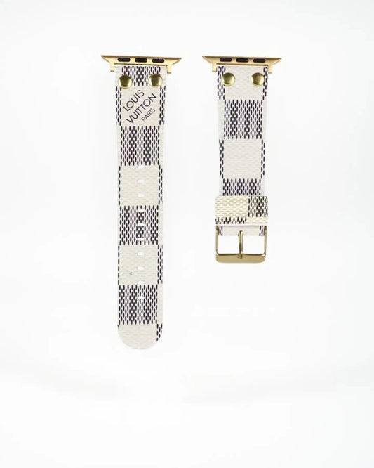 Louis Vuitton Apple Watch Band Tambour Damier Azur Canvas strap BREATHE