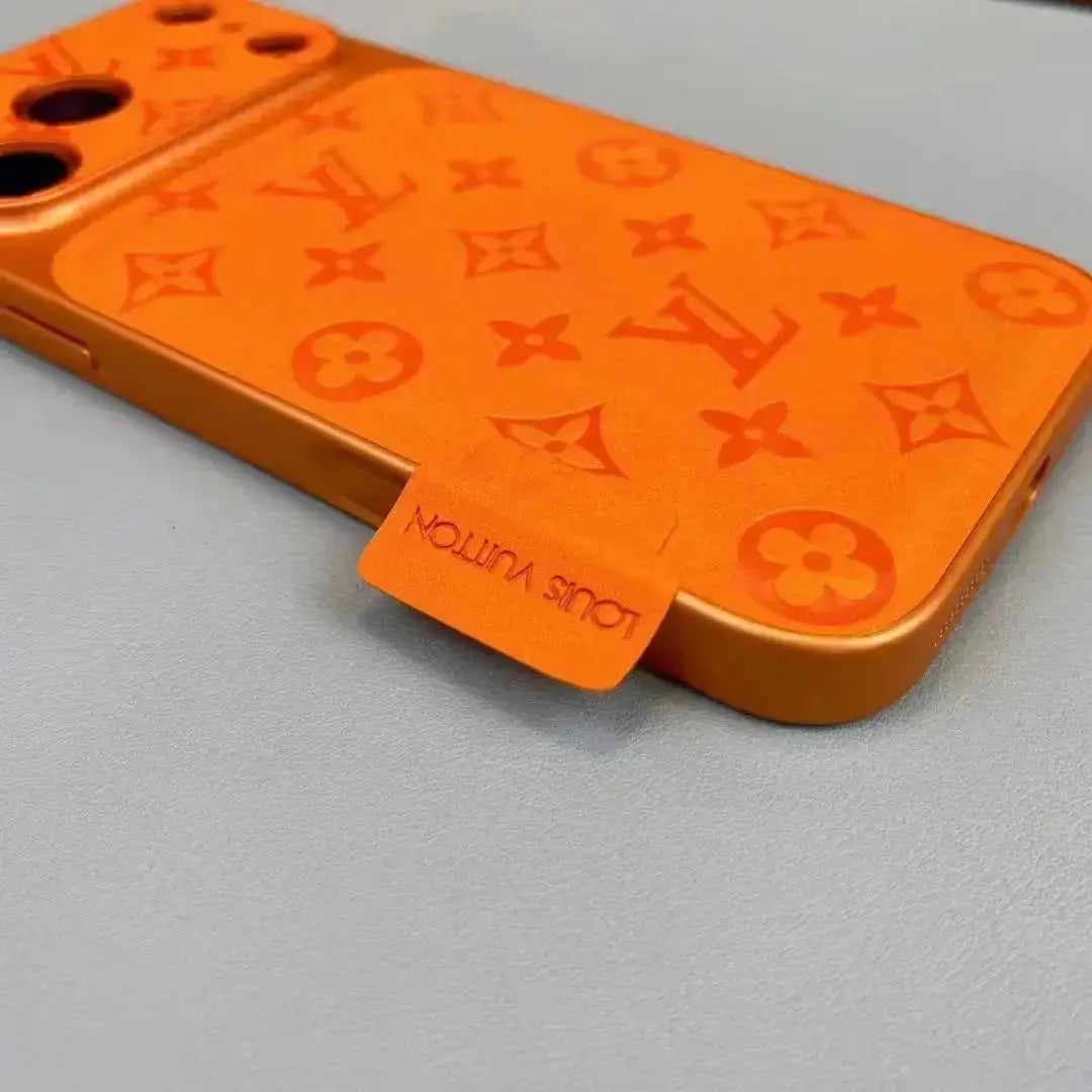 Orange Louis Vuitton iPhone 17 Pro Max Case - LV Classic Monogram BREATHE