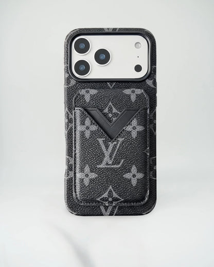Brown Red Louis Vuitton iPhone 17 Pro Max Case with cardholder – Classic Monogram Luxury