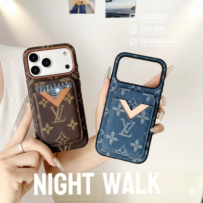 Brown Red Louis Vuitton iPhone 17 Pro Max Case with cardholder – Classic Monogram Luxury