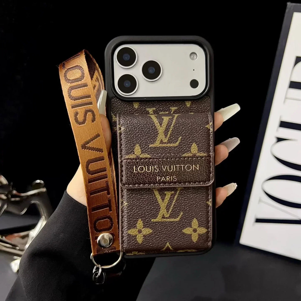 Louis Vuitton iPhone 18 Pro Wallet Case With Strap – Classic Monogram Leather