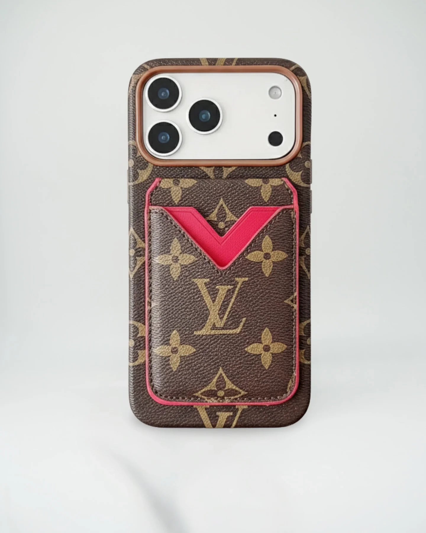 Brown Camel Louis Vuitton iPhone 17 Pro Max Case with cardholder