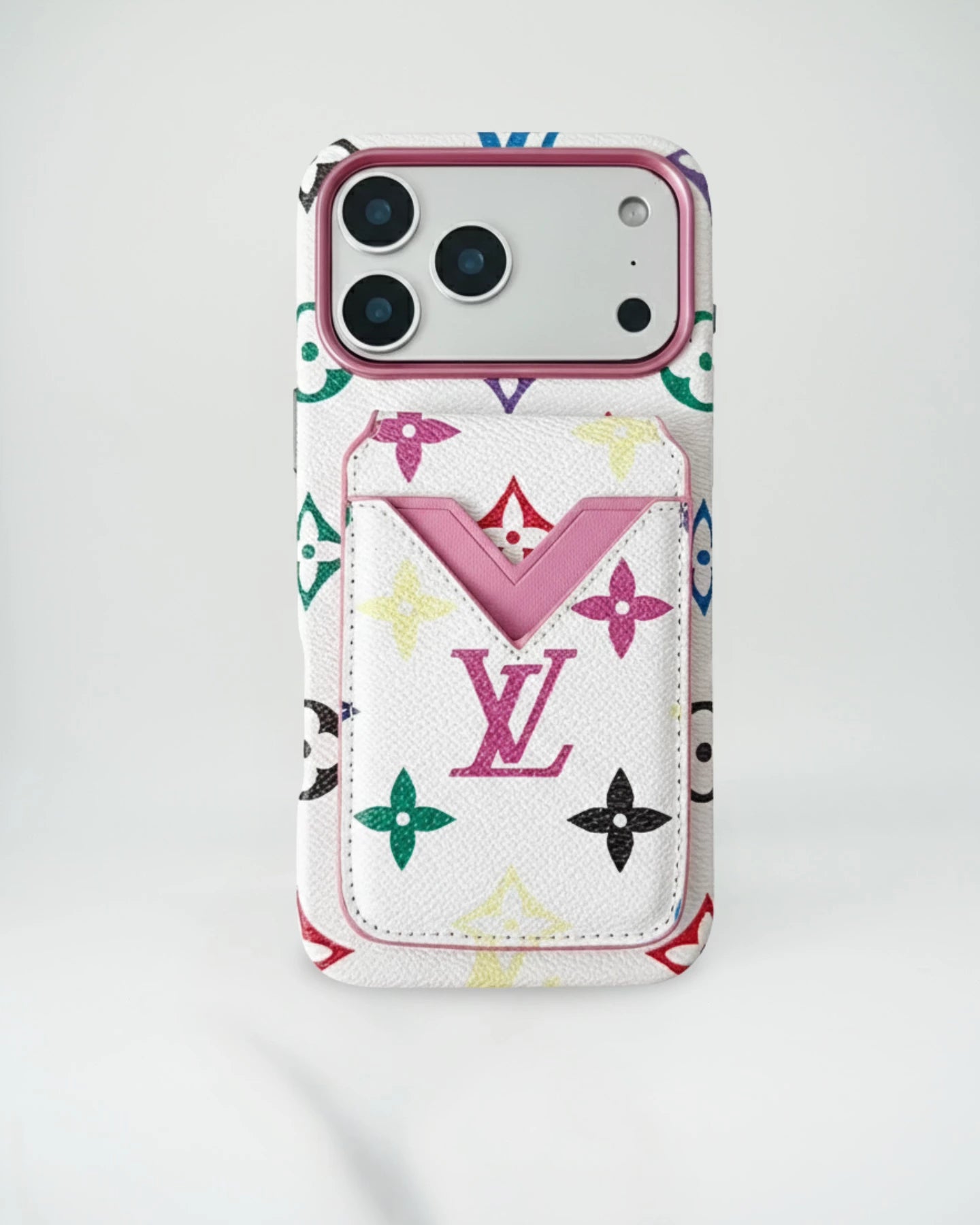 Brown Red Louis Vuitton iPhone 17 Pro Max Case with cardholder – Classic Monogram Luxury