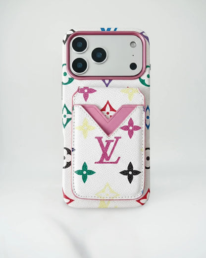 Brown Red Louis Vuitton iPhone 17 Pro Max Case with cardholder – Classic Monogram Luxury