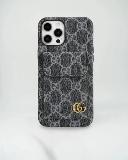 Gucci iPhone 17 Pro Max Case With CardHolder - Dark Monogram BREATHE