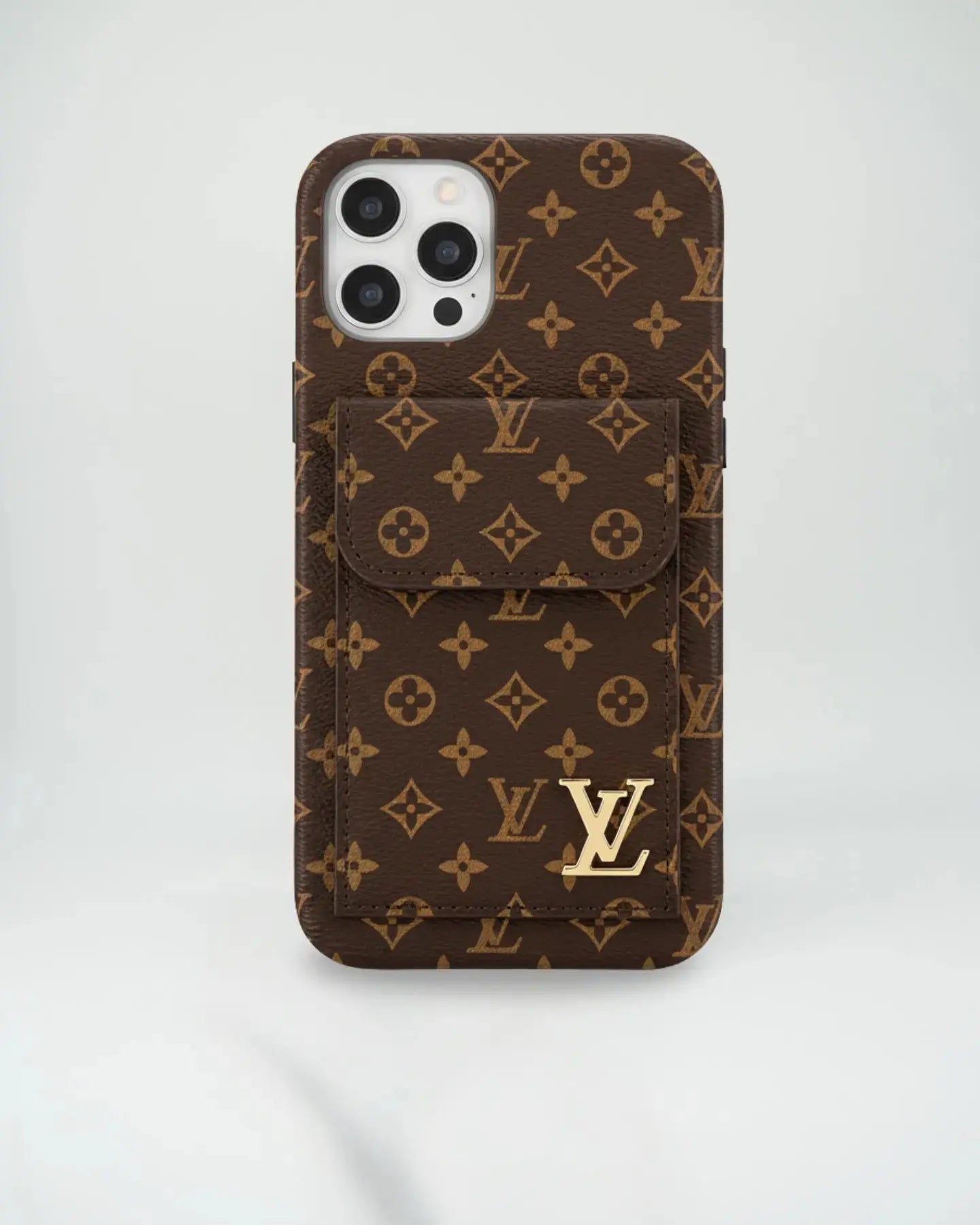 Dark Checkered Louis Vuitton iPhone 17 Pro Max Case CardHolder BREATHE