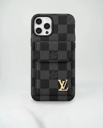 Dark Monogram Louis Vuitton iPhone 17 Pro Max Case CardHolder BREATHE