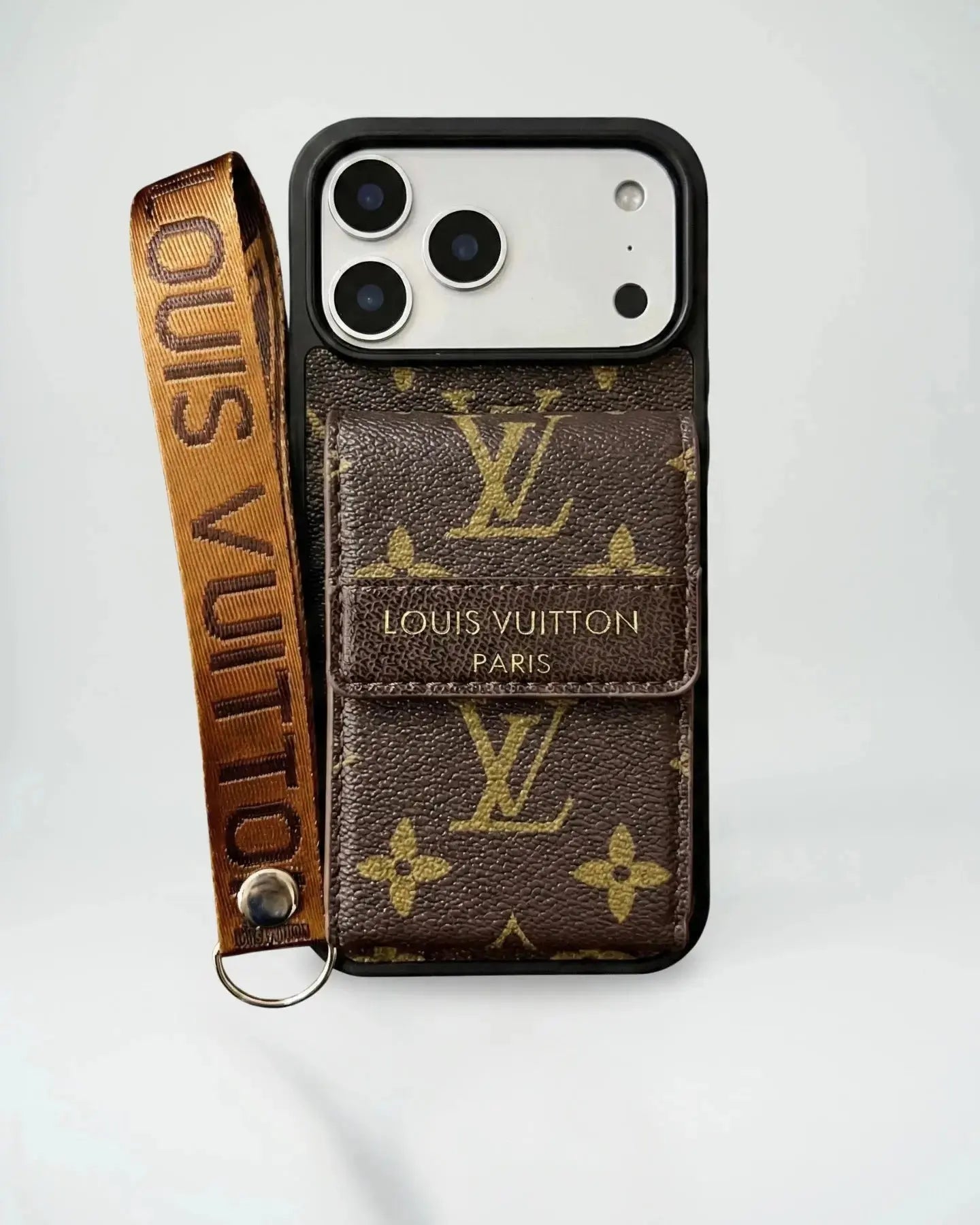 Louis Vuitton iPhone 17 Pro Max Case - LV Classic Small Monogram Wallet & Strap BREATHE