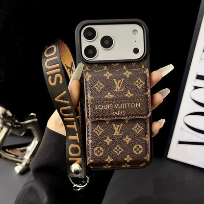 Louis Vuitton iPhone 17 Pro Max Case - LV Classic Small Monogram Wallet & Strap BREATHE