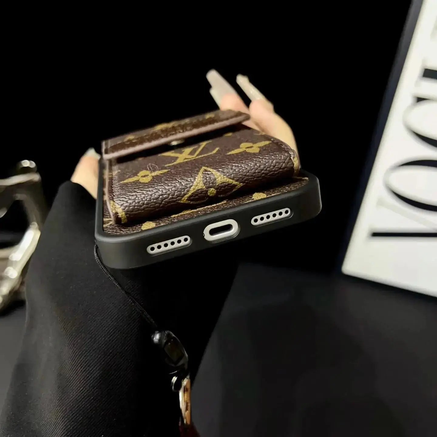 Louis Vuitton iPhone 17 Pro Max Case - LV Classic Small Monogram Wallet & Strap BREATHE