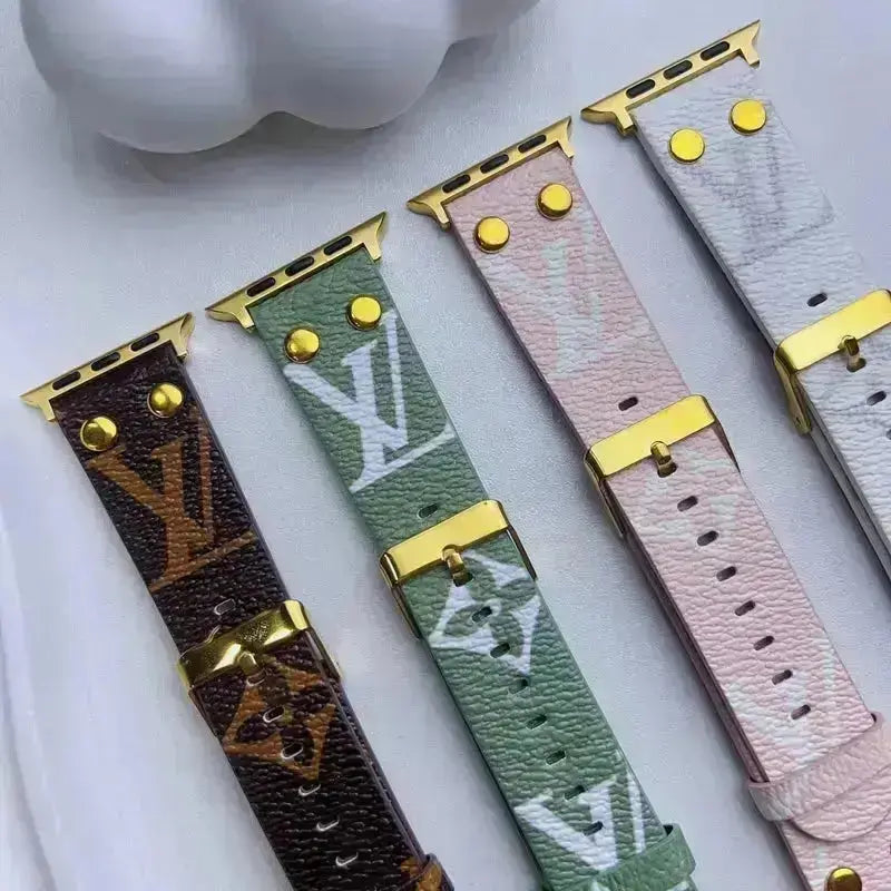 Louis Vuitton Apple Watch Band Series 11 Band Green Monogram With Gold BREATHE