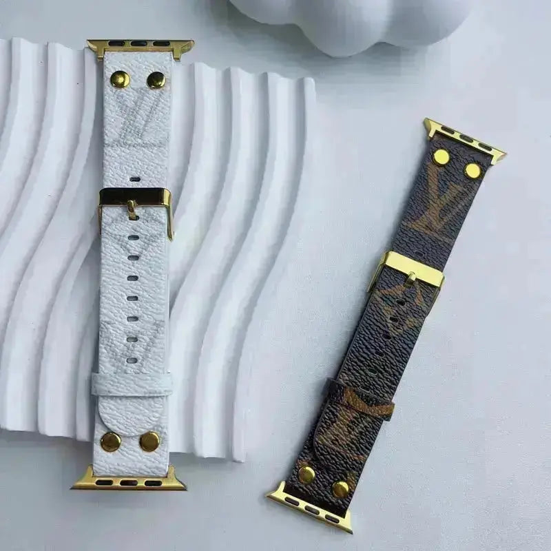 Louis Vuitton Apple Watch Band Blue Monogram With Gold BREATHE