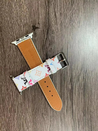 Louis Vuitton Apple Watch Band Tambour Monogram White Colorful Strap BREATHE