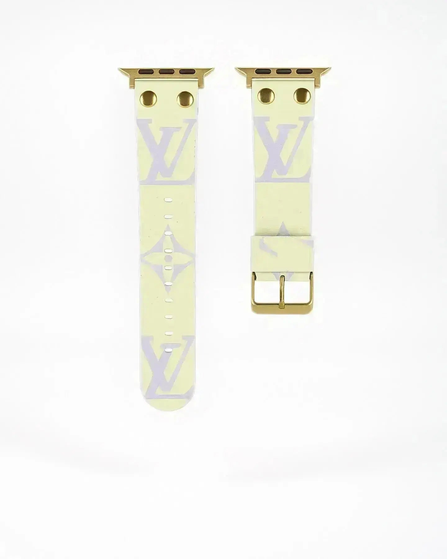Louis Vuitton Apple Watch Band Series 11 Sky Blue Monogram With Gold BREATHE