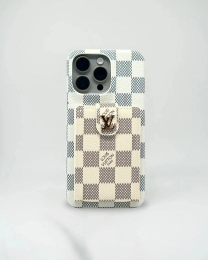 White Louis Vuitton iPhone 17 Pro Max Case Cardholder BREATHE