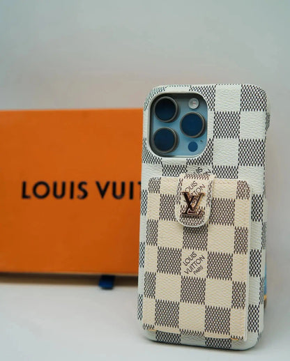 White Louis Vuitton iPhone 17 Pro Max Case Cardholder BREATHE