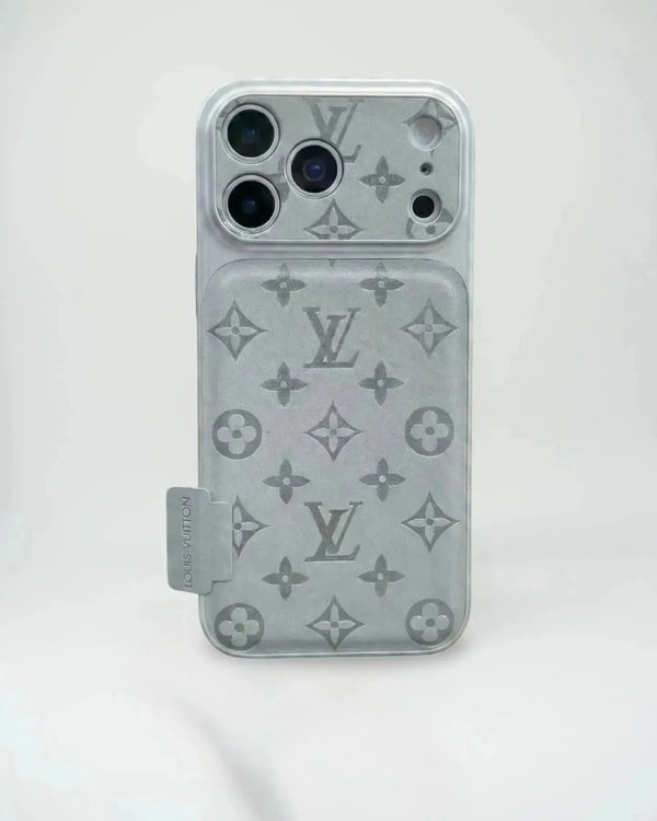Gray Louis Vuitton iPhone 17 Pro Max Case - LV Eclipse Monogram BREATHE