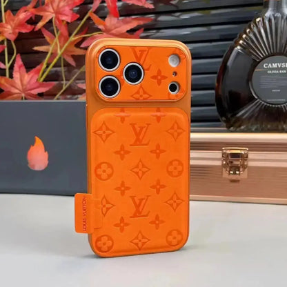 Orange Louis Vuitton iPhone 17 Pro Max Case - LV Classic Monogram BREATHE