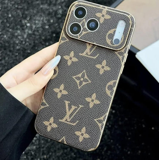 Louis Vuitton iPhone 17 Pro Max case in brown large monogram