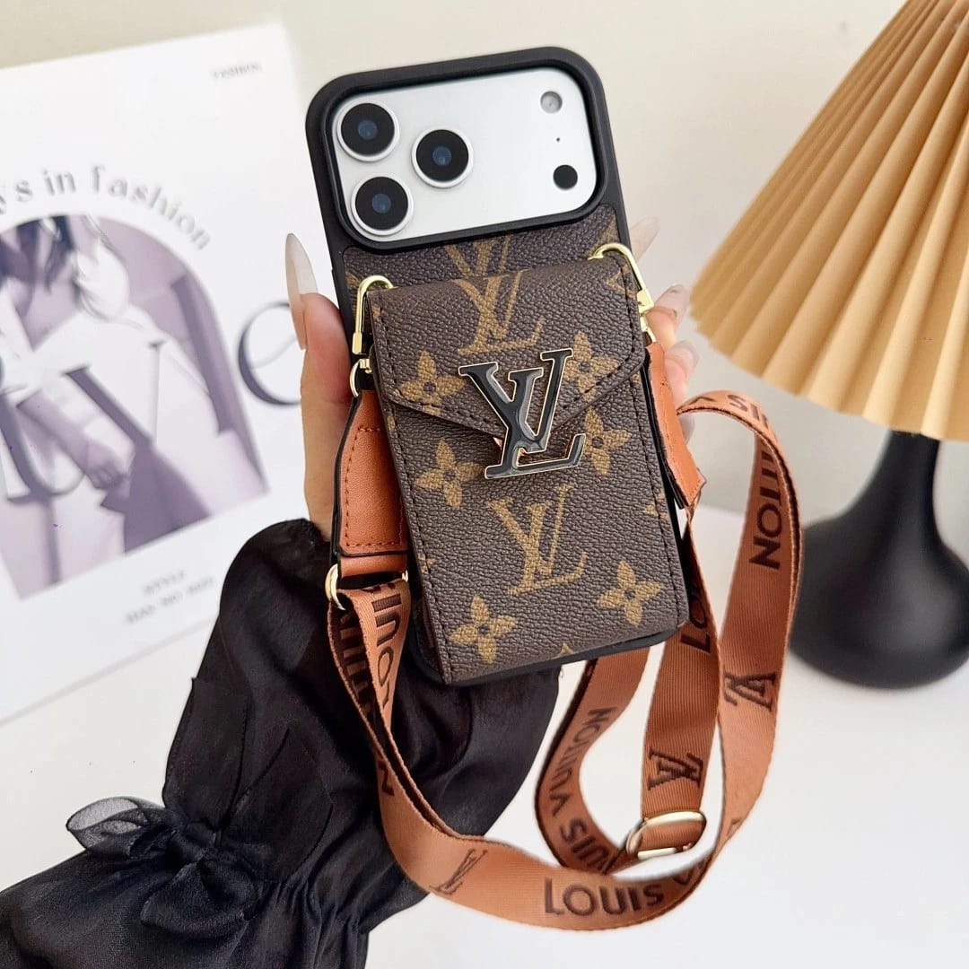 Louis Vuitton iPhone 17 Pro Max wallet card holder case in brown