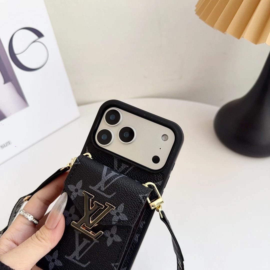 Louis Vuitton iPhone 17 Pro Max wallet card holder case in brown