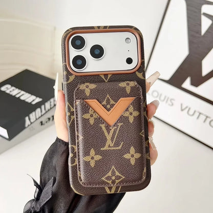 Louis Vuitton iPhone 18 Pro Max Case with Cardholder – Denim Blue Monogram Leather