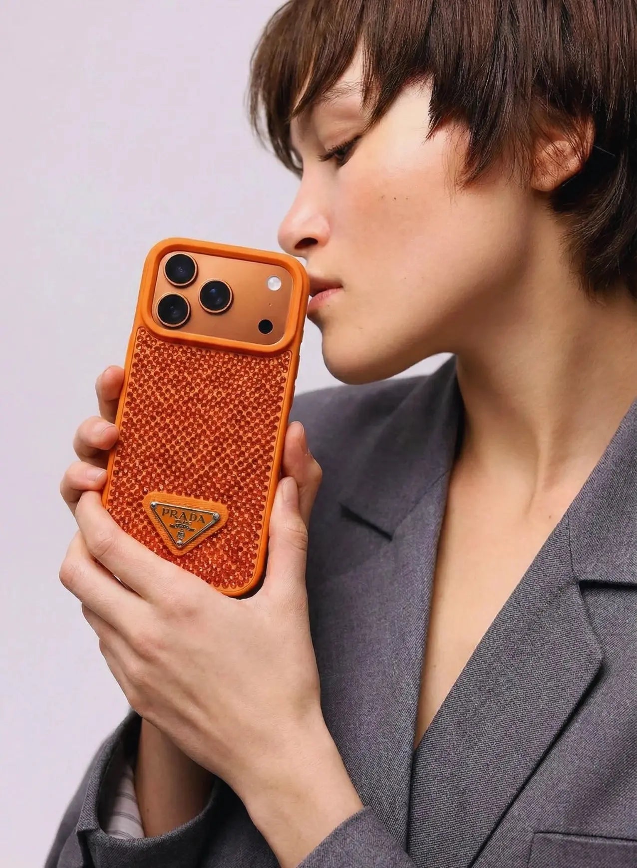 Grey Diamond Prada iPhone 17 Pro Max Case BREATHE