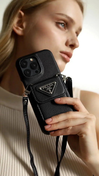 Le Noir Prada iPhone 17 Pro Max Case With Strap Crossbody BREATHE