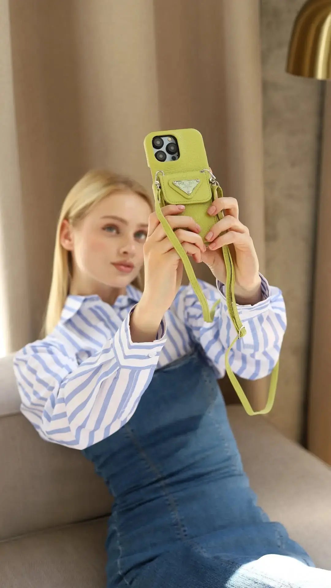 Le Citrine Prada iPhone 17 Pro Max Case With Strap Crossbody BREATHE