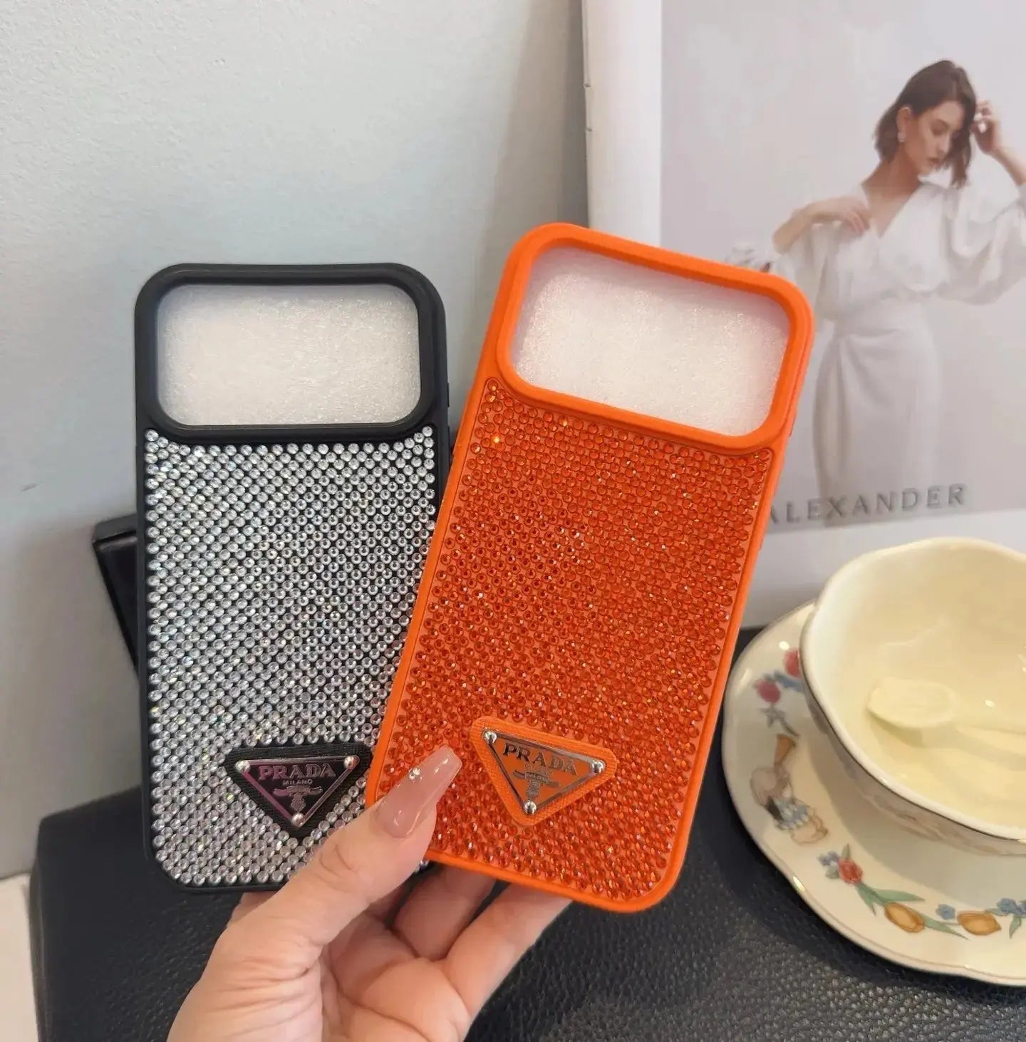Crystal Orange Prada iPhone 17 Pro Max Case - BREATHE Crystal Orange Prada iPhone 17 Pro Max Case - BREATHE