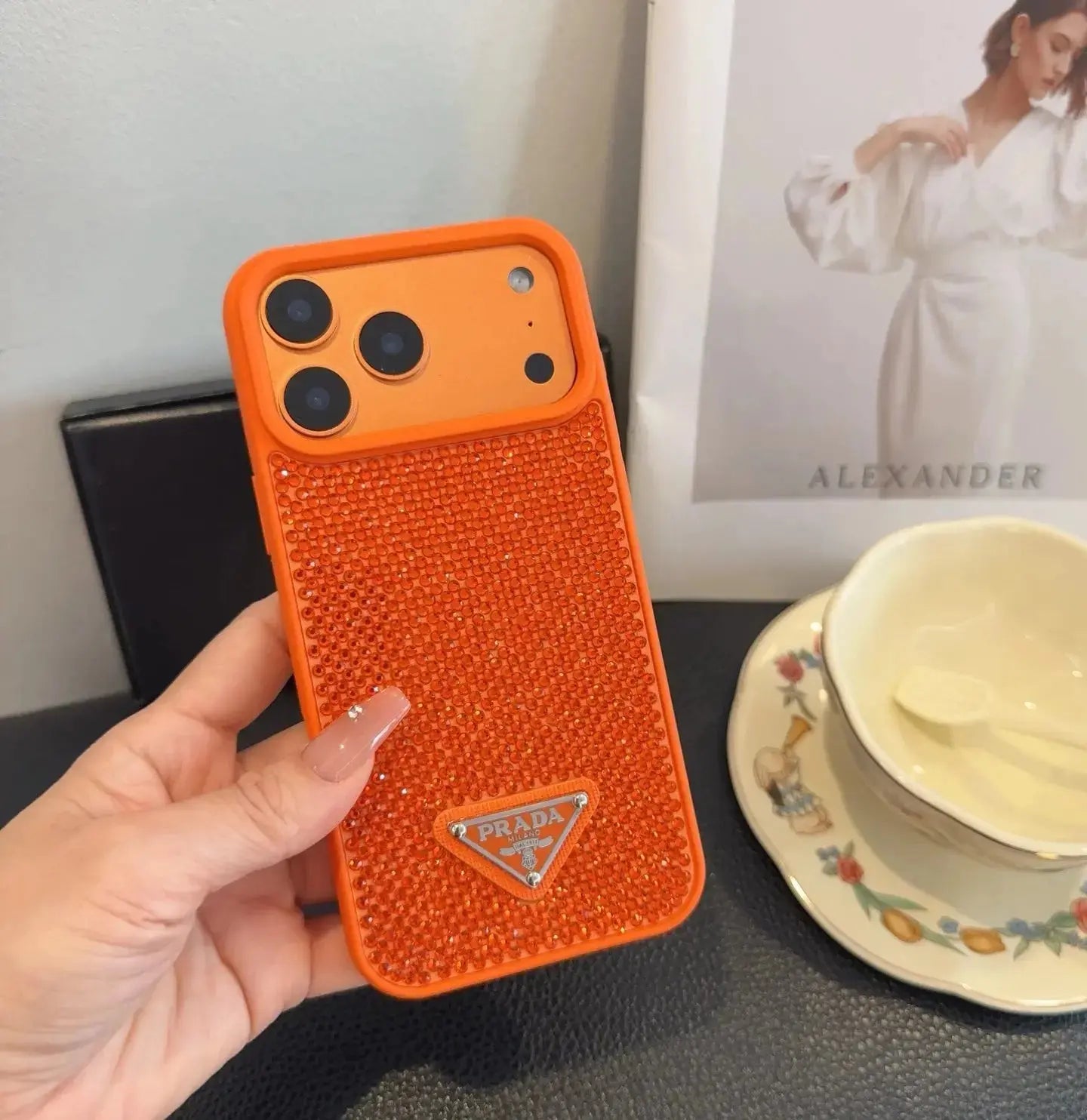 Crystal Orange Prada iPhone 17 Pro Max Case BREATHE
